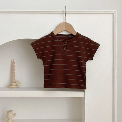Summer Kids Baby Boys Girls Short Sleeve Stripe T-shirt + Shorts Clothing Sets Infant Baby Girls Boys Children's Clothes Suit