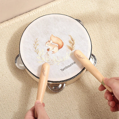 Montessori Wooden Toy Multicolor Xylophone Bell Beads Drum Column Musical Instrument Toy Kid Educational Musical Instrument Gift
