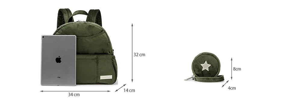 Velvet Diaper Backpack: Large Capacity Nappy Bag for Mom with Pacifier Case and Multi-functionality