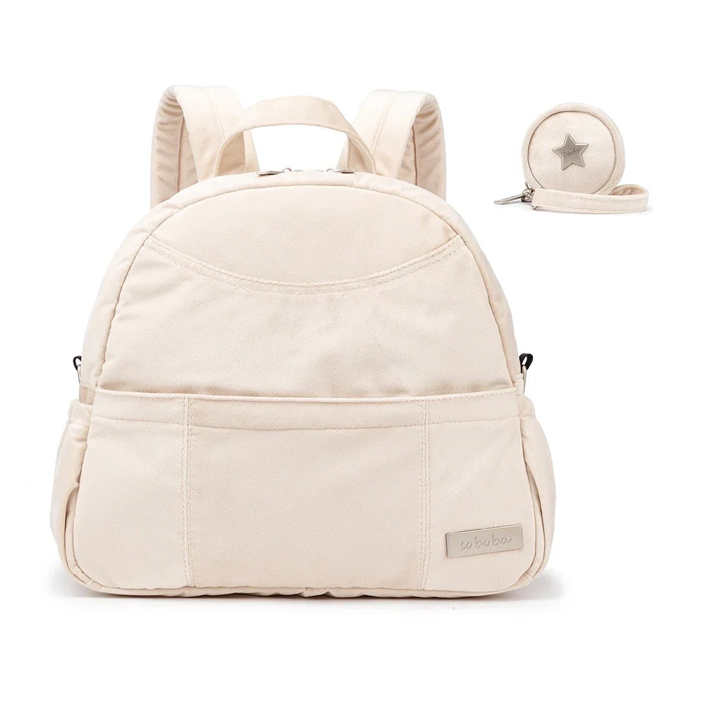 Velvet Diaper Backpack: Large Capacity Nappy Bag for Mom with Pacifier Case and Multi-functionality