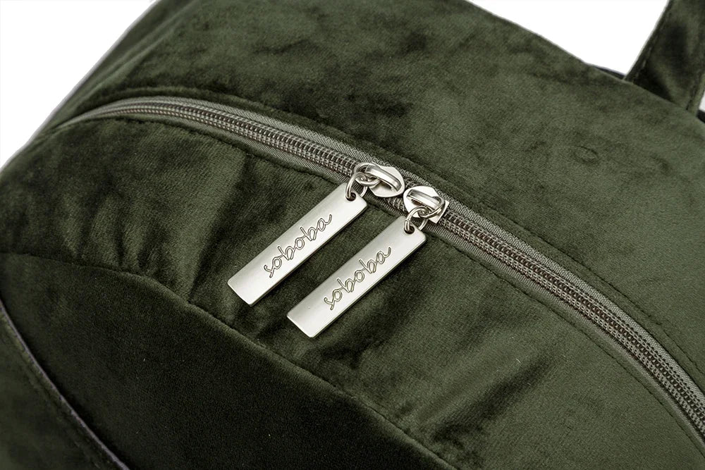Velvet Diaper Backpack: Large Capacity Nappy Bag for Mom with Pacifier Case and Multi-functionality