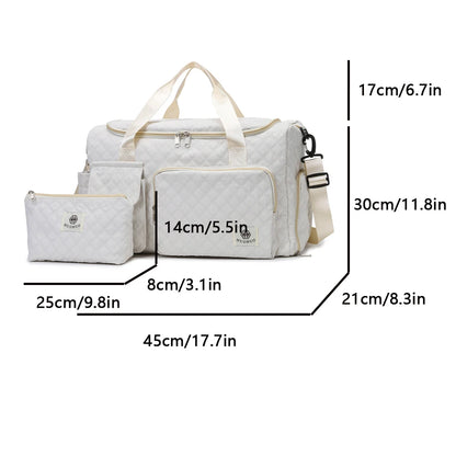 2Pieces Large-Capacity Women's Maternity Storage Bag Suitcase Additional Bag Boarding Bag Sports Fitness Bag Can Be Worn on One Shoulder and Cross-Body and Water-Repellent
