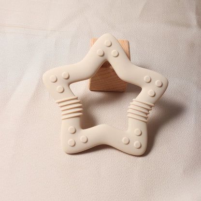 2024 new star silicone teether Food Grade heart baby Teething toy