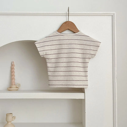 Summer Kids Baby Boys Girls Short Sleeve Stripe T-shirt + Shorts Clothing Sets Infant Baby Girls Boys Children's Clothes Suit