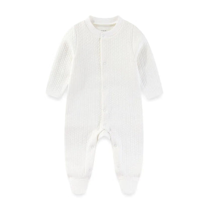 Autumn Winter Solid Long Sleeves Baby Boy Girl Rompers Warm Newborn Baby Clothes