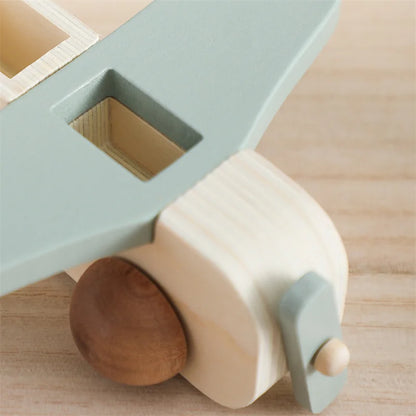 Baby Wooden Montessori Toys Beech Wooden Plane Blocks Teether Glass Marbles Educational Toys Child Teethering Play Gym Baby Gift