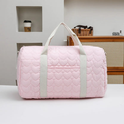 Newborn Baby Care Diaper Bag Mummy Shoulder Bag Embroidery Quilted Stroller Diaper Storage Organizer Large Handbags With Heart