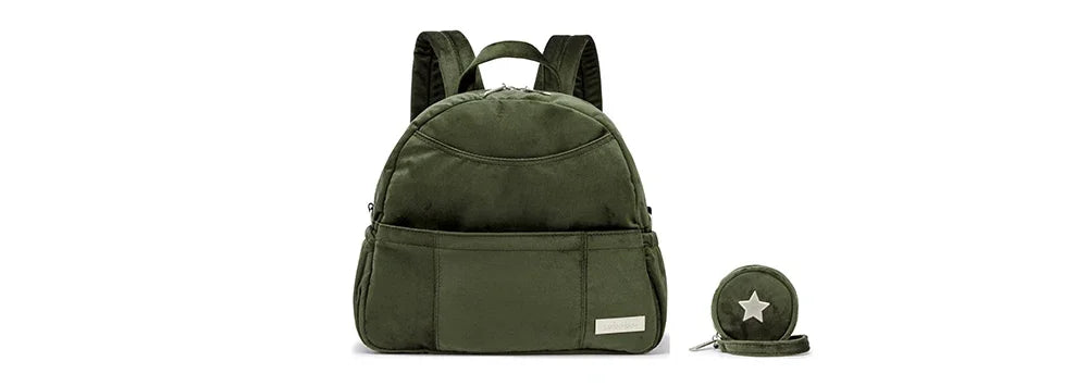 Velvet Diaper Backpack: Large Capacity Nappy Bag for Mom with Pacifier Case and Multi-functionality