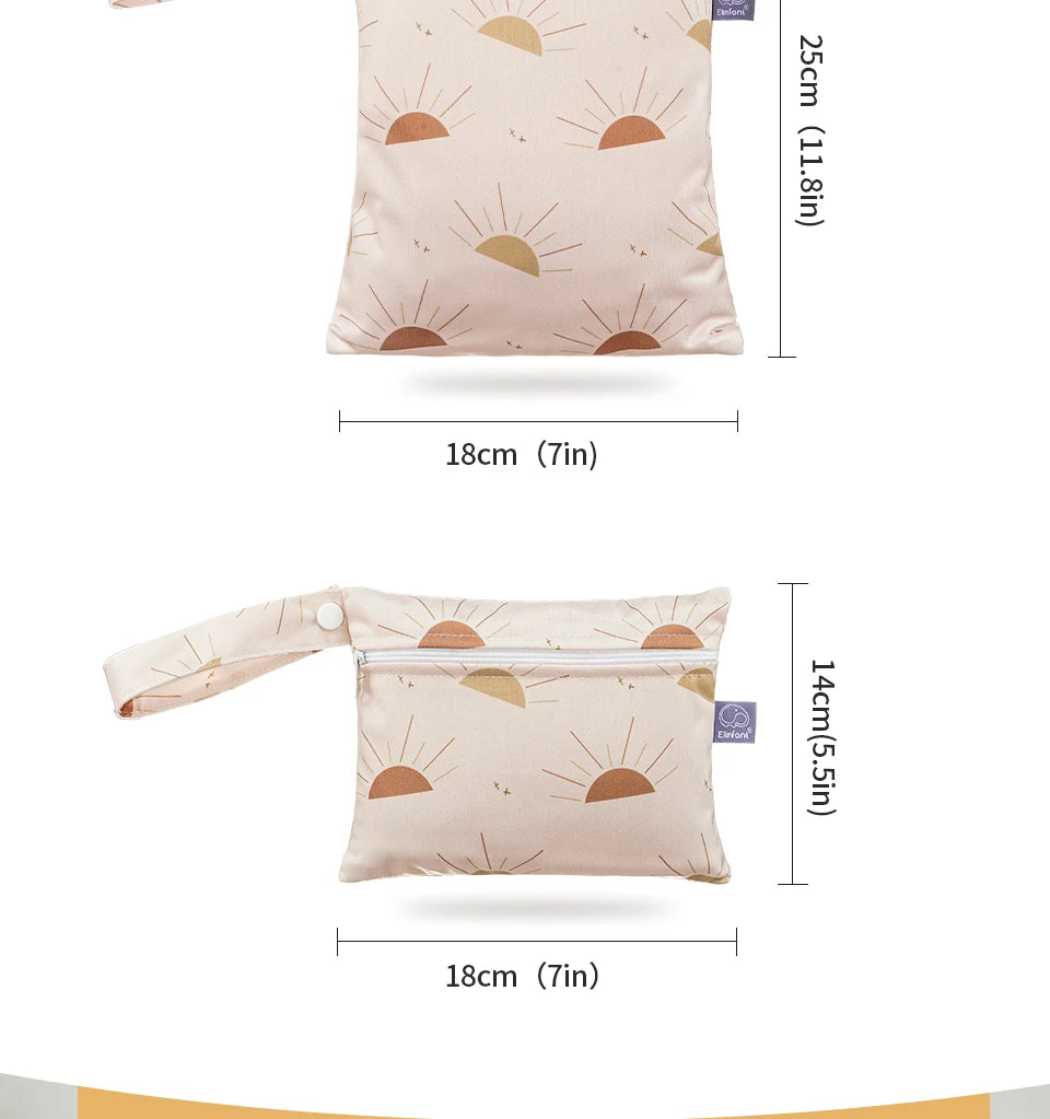 Rainbow&Sun Print 2pcs Set Storage Bag 18X14cm & Waterproof Diaper Bag18*25cm