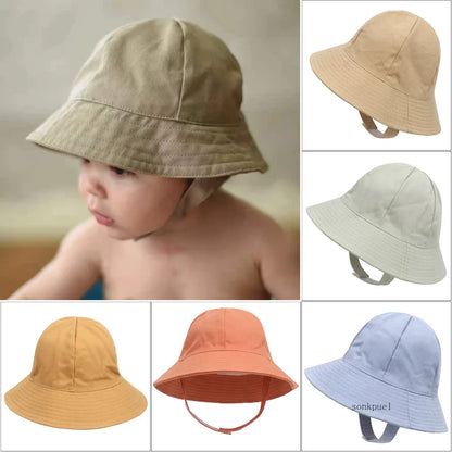 0-8 years Baby Hat Summer Autumn Panama Baby Outdoor Fisherman Sun Hat Beach Accessories Kids Bucket Hat Baby Cap for Girls Boys