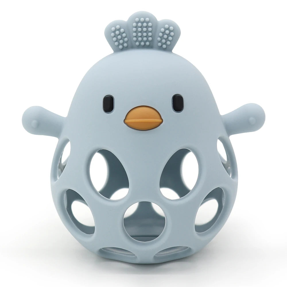 1Pcs Baby Teether Gloves Kids Cartoon Chick Shape Teether Toy Silicone Dental Care Gums Anti-eating Hand Molar Baby Accessorie