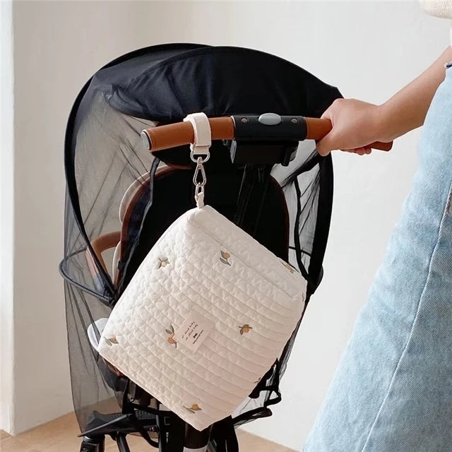 Newborn Baby Care Diaper Bag Mummy Shoulder Bag Embroidery Quilted Stroller Diaper Storage Organizer Large Handbags