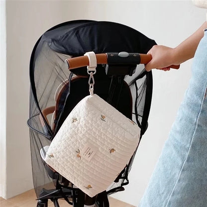 Newborn Baby Care Diaper Bag Mummy Shoulder Bag Embroidery Quilted Stroller Diaper Storage Organizer Large Handbags
