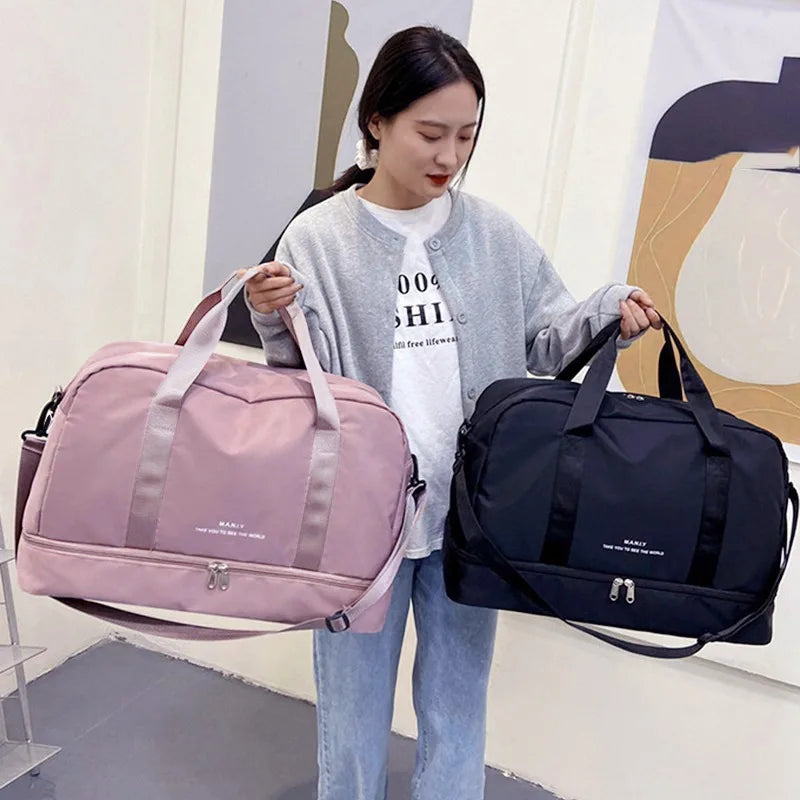 Fashion Travel Bags For Women Large Capacity Men's Sports bag Waterproof Weekend Sac Voyage Female Messenger Bag Dry And Wet