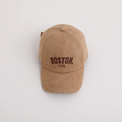 Spring Autumn Children Baseball Cap Suede Letter Baby Hat Outdoor Casual Boys Girls Kids Adjustable Sun Visor Caps