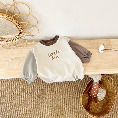 Baby Romper Cotton Casual Boys Girls Jumpsuit Spring New Color Block Pullover Button Children Clothing 0-18M