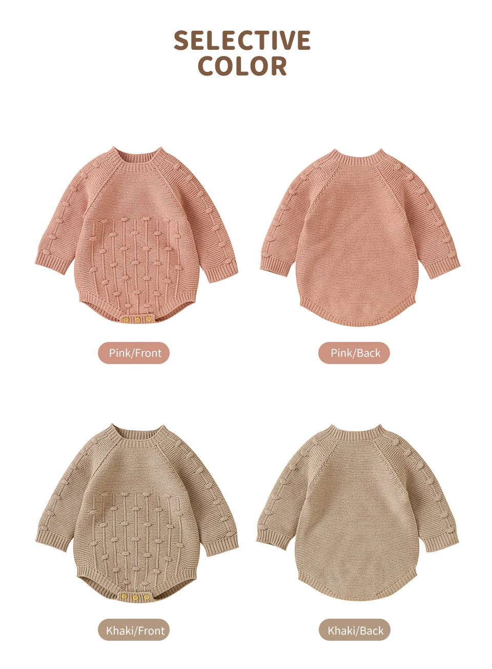 Autumn Baby Bodysuits Long Sleeve Newborn Infant Kids Boys Girls Solid Onesie Coveralls Winter Solid Toddler Kids Outfit Clothes