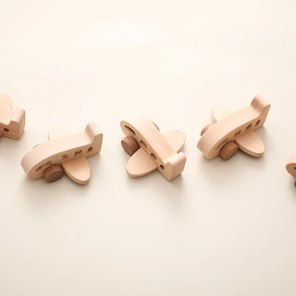 Baby Wooden Montessori Toys Beech Wooden Plane Blocks Teether Glass Marbles Educational Toys Child Teethering Play Gym Baby Gift