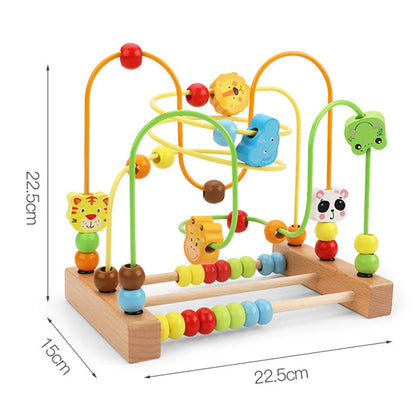 Montessori Baby Toys Wooden Roller Coaster Bead Maze Abacus Math Toys Toddler Early Educational Toys for Kids Children 1-3 Years