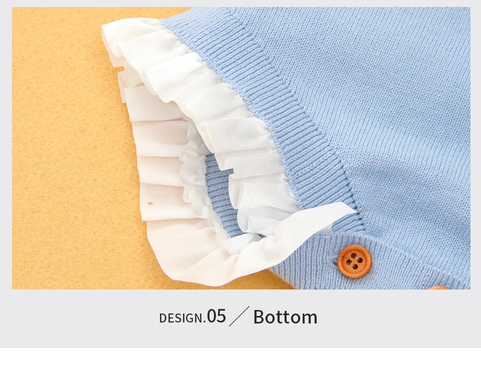 Adorable Bowknot Spaghetti Straps Knitted Sleeveless Newborn Baby Girls Cotton Rompers Breathable Baby Bodysuit For Summer