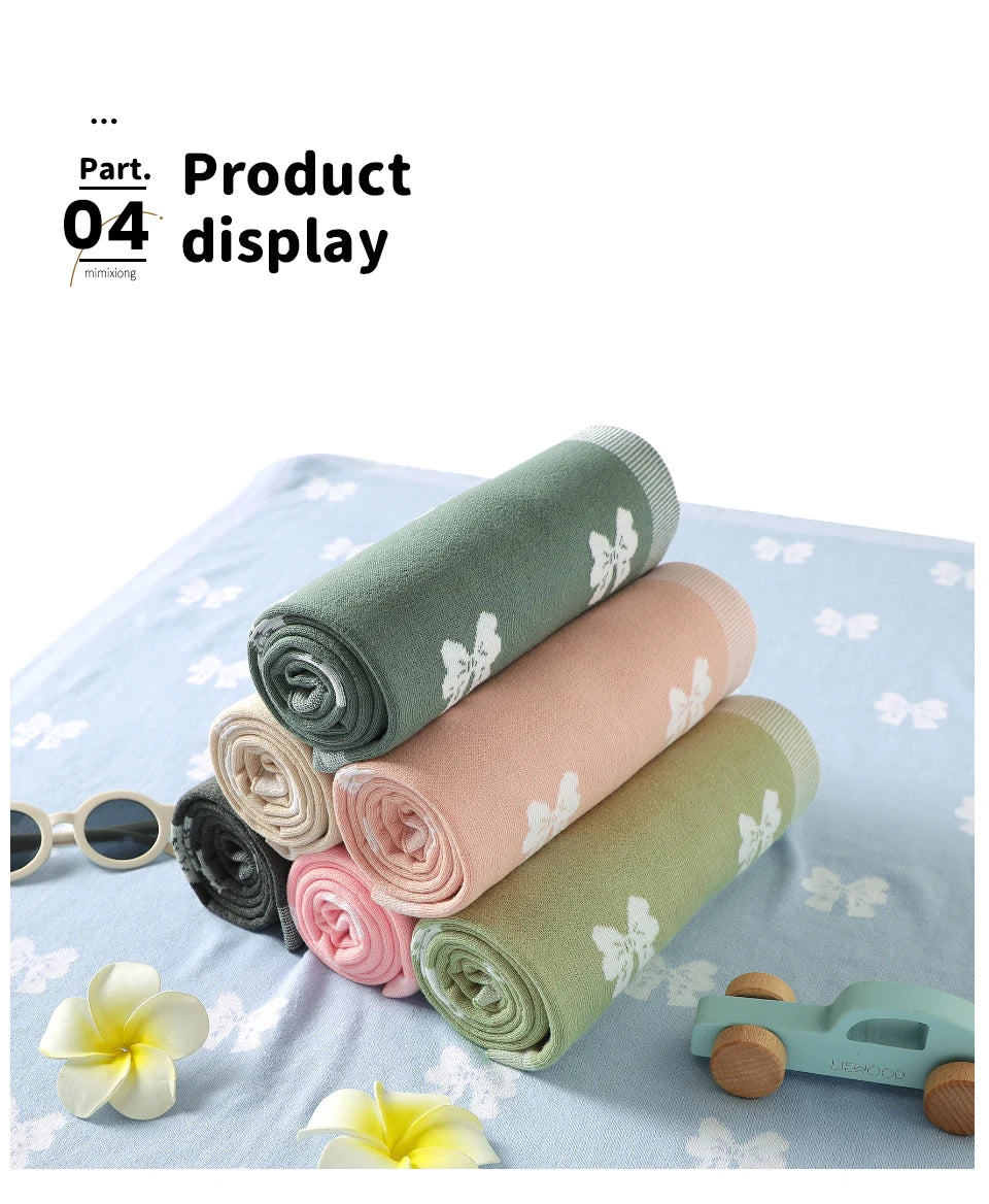 Sweet Butterfly Print Infant Boys & Girls Security Blankets 0-24 Months Newborn Receiving Blankets Cotton Baby Swaddle Wraps
