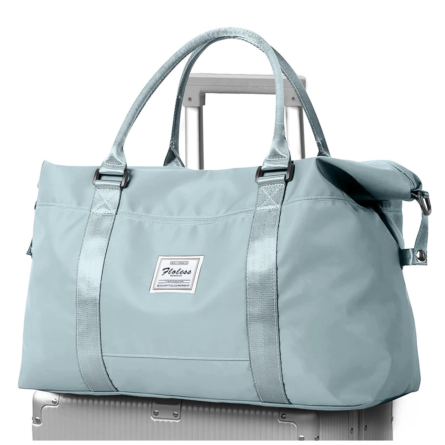 Travel Duffel Bag, Sports Tote Gym Bag, Shoulder Weekender Overnight Bags for Women with Trolley Sleeve, Foldable Carry on Bag