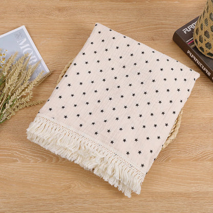 Cotton Muslin Swaddle Blankets for Newborn Baby Tassel Receiving Blanket New Born Swaddle Wrap Infant Sleeping Quilt Bed Cover