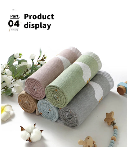 Baby Blankets Quilts 90*70cm Knitted Newborn Boys Girls Stroller Basket Swaddle Wrap Sleeping Sack Infant Cotton Bedding Covers