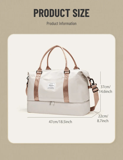 Weekender Bags for Women,Personal Item Travel Bag with Shoes Compartment,Overnight Travel Duffel Bag with Toiletry Bag