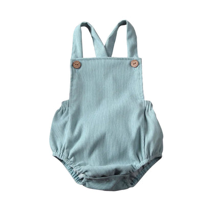 0-24M Cute Baby Romper Boys Girls Solid Color Corduroy Sleeveless Square Neck Romper Jumpsuits Baby Kids Overalls Clothing 2023