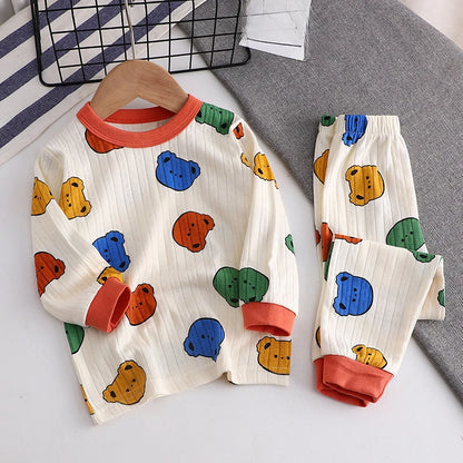 1-6Years Toddler Kid Baby Boy Girl Clothes Set Cotton Infant Homewear Casual Top Pant Suit Childrens 2pcs Pajamas Set Outfit