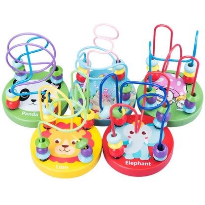 Montessori Baby Toys Wooden Roller Coaster Bead Maze Abacus Math Toys Toddler Early Educational Toys for Kids Children 1-3 Years