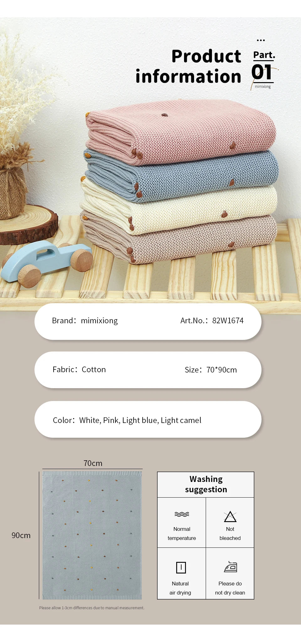 Baby Blankets 90*70cm Knitted Newborn Infant Kids Boys Girls Ultra-Soft Cotton Muslin Swaddle Wrap Stuff Toddler Comforter Sheet