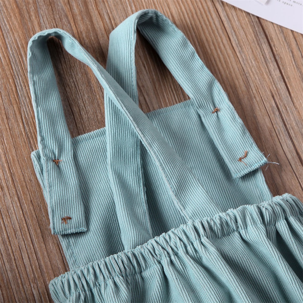 0-24M Cute Baby Romper Boys Girls Solid Color Corduroy Sleeveless Square Neck Romper Jumpsuits Baby Kids Overalls Clothing 2023