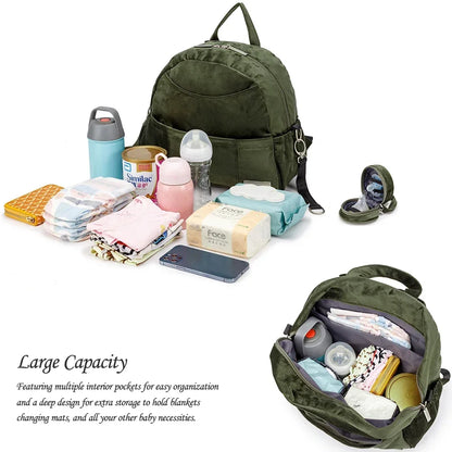 Velvet Diaper Backpack: Large Capacity Nappy Bag for Mom with Pacifier Case and Multi-functionality
