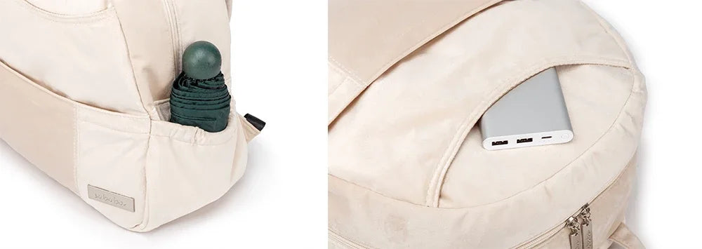 Velvet Diaper Backpack: Large Capacity Nappy Bag for Mom with Pacifier Case and Multi-functionality