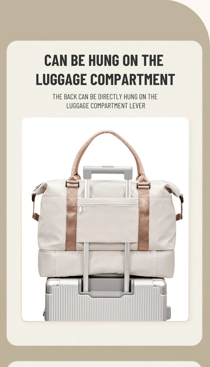 Weekender Bags for Women,Personal Item Travel Bag with Shoes Compartment,Overnight Travel Duffel Bag with Toiletry Bag