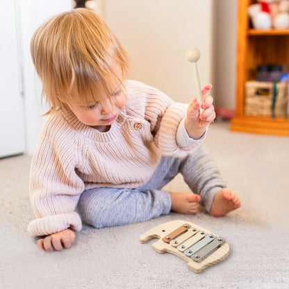 Montessori Wooden Toy Multicolor Xylophone Bell Beads Drum Column Musical Instrument Toy Kid Educational Musical Instrument Gift