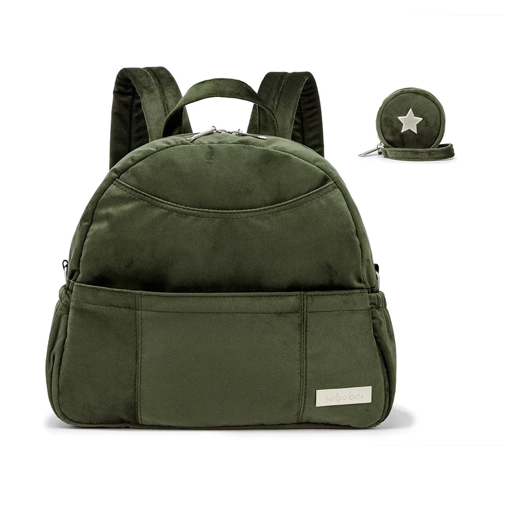 Velvet Diaper Backpack: Large Capacity Nappy Bag for Mom with Pacifier Case and Multi-functionality