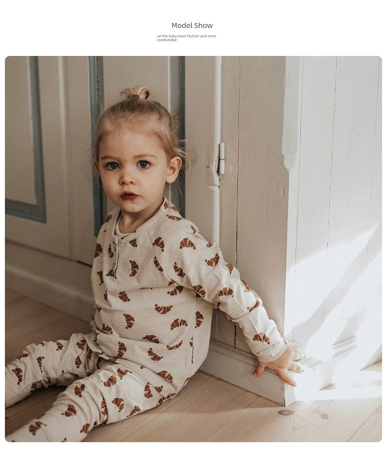 Tinyclvb Early Autumn Long Sleeves Slub Cotton Pullover Tops
