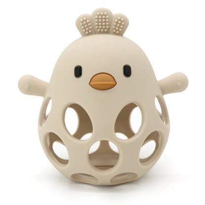 1Pcs Baby Teether Gloves Kids Cartoon Chick Shape Teether Toy Silicone Dental Care Gums Anti-eating Hand Molar Baby Accessorie