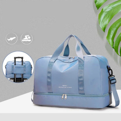 Fashion Travel Bags For Women Large Capacity Men's Sports bag Waterproof Weekend Sac Voyage Female Messenger Bag Dry And Wet
