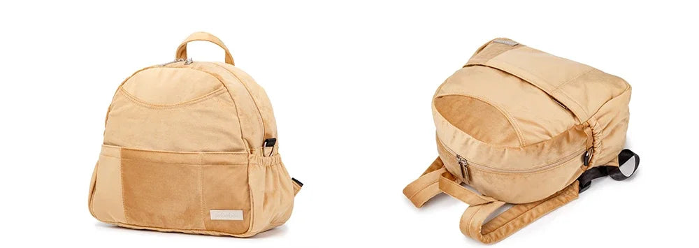 Velvet Diaper Backpack: Large Capacity Nappy Bag for Mom with Pacifier Case and Multi-functionality