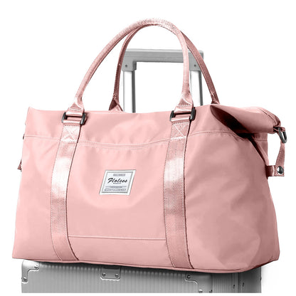Travel Duffel Bag, Sports Tote Gym Bag, Shoulder Weekender Overnight Bags for Women with Trolley Sleeve, Foldable Carry on Bag