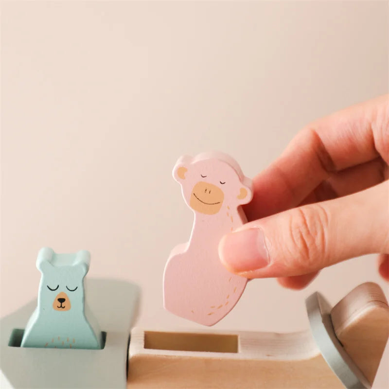 Baby Wooden Montessori Toys Beech Wooden Plane Blocks Teether Glass Marbles Educational Toys Child Teethering Play Gym Baby Gift