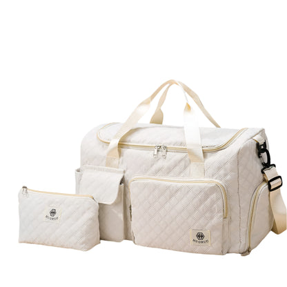 2Pieces Large-Capacity Women's Maternity Storage Bag Suitcase Additional Bag Boarding Bag Sports Fitness Bag Can Be Worn on One Shoulder and Cross-Body and Water-Repellent