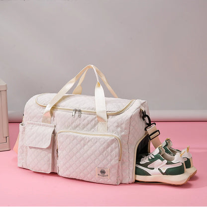 2Pieces Large-Capacity Women's Maternity Storage Bag Suitcase Additional Bag Boarding Bag Sports Fitness Bag Can Be Worn on One Shoulder and Cross-Body and Water-Repellent