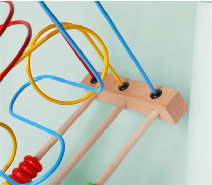 Montessori Baby Toys Wooden Roller Coaster Bead Maze Abacus Math Toys Toddler Early Educational Toys for Kids Children 1-3 Years