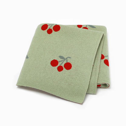 Cute Cherry Print Infant Throws Shawls Skin-friendly Muslin Baby Boys & Girls Swaddle Blankets 0-24 Months Baby Security Blanket