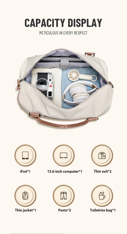 Weekender Bags for Women,Personal Item Travel Bag with Shoes Compartment,Overnight Travel Duffel Bag with Toiletry Bag